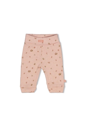 Feetje Broek rib AOP - Fall in Love Roze melange