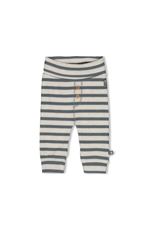 Feetje Broek rib met streep - Beep Beep Zeegroen
