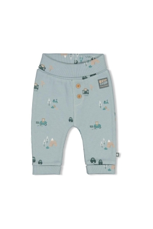 Feetje Broek rib AOP - Beep Beep Mint