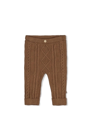 Feetje Broek gebreid cable-knit - The Knits Bruin