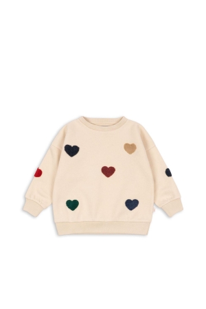 Konges Slojd  Lou Terry Sweatshirt met hartjes Bon Coeur Color?