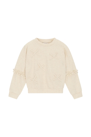 Le Chic Ova Sweater met strikjes Beige Melee