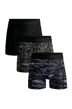 Muchachomalo Boys 3-Pack Boxershorts Print/Print/Grey