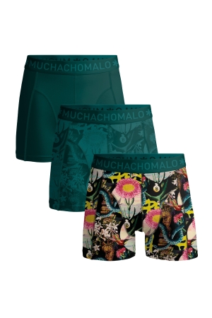 Muchachomalo Boys 3-Pack Boxershorts Print/Print/Green