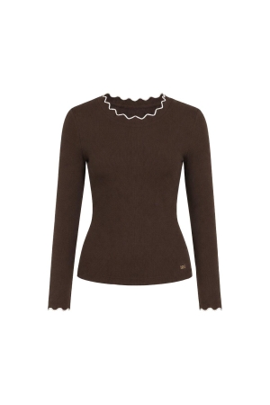 Nik&Nik Eveline Rib Top Dark Chocolate