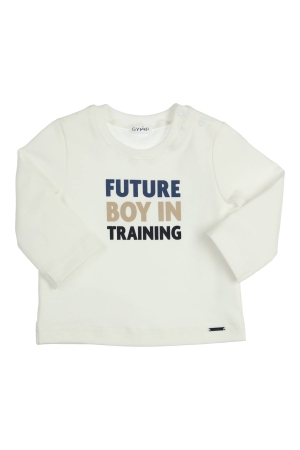 Gymp T-shirt lange mouw Aerodoux Off White - Blue