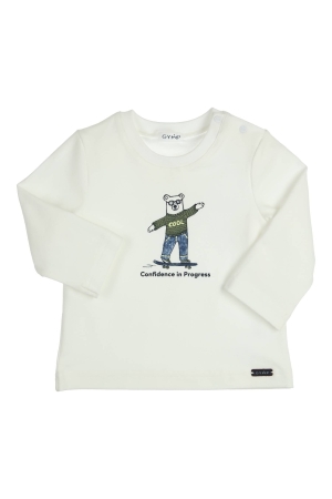 Gymp T-shirt lange mouw Aerodoux Off White - Navy