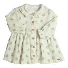 Gymp jurken Off White - Green 470-6711-10