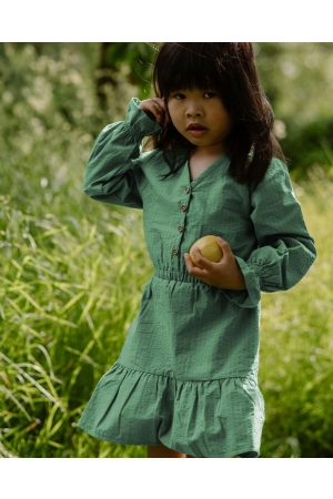 Daily7 Jurkje Poplin Broderie 649 Green Sea