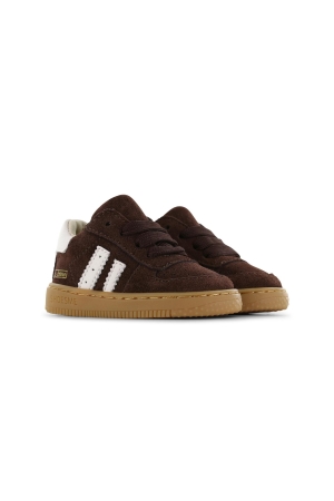 Shoesme Suede sneakers met strepen Bordeaux Red