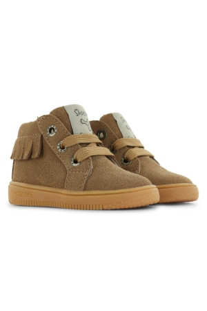 Shoesme Hoge sneakers met franje Cognac