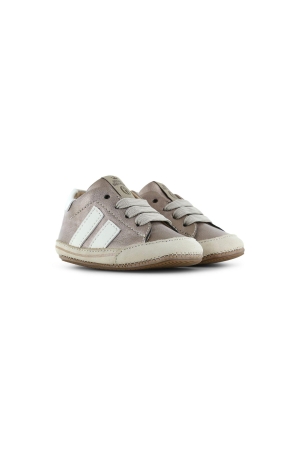 Shoesme Baby-proof Suede eerste loopschoentjes met strepen Champagne Gold