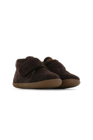 Shoesme Warme pantoffel met klittenband Dark Brown