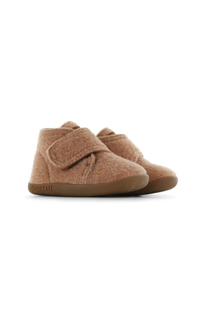 Shoesme Warme pantoffel met klittenband Beige