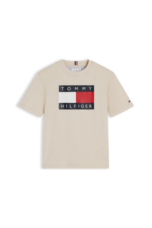 Tommy Hilfiger T-shirt Tommy vlag Classic Beige