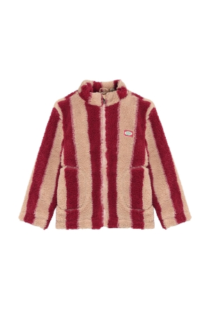 Daily7 Teddy Jacket Streep Rythmic Red