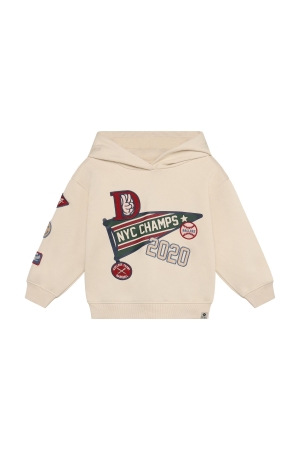 Daily7 Hoodie Oversized Badges Sandshell