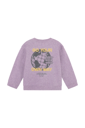 Daily7 Sweater Oversized Backprint Purple Melange