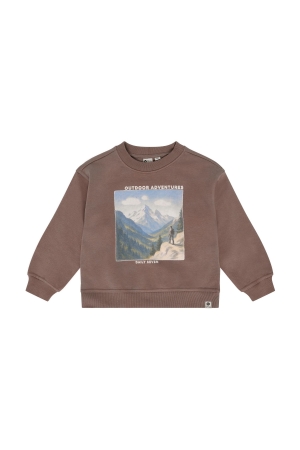 Daily7 Sweater Oversized Print Almond Brown