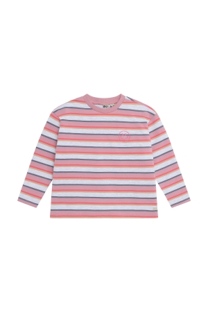 Daily7 T-shirt Striped Lilas