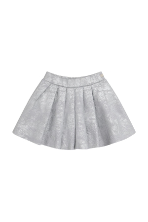 Daily7 Plooirokje Metallic Silver