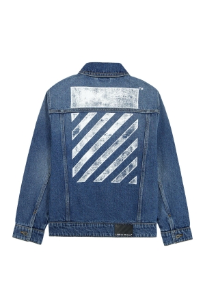 LAB By Off White Diag Regular Denim Jacket Steel Indigo
