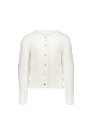 Geisha Hairy cadigan LS Off-White
