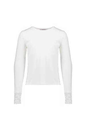 Geisha Shirt LS lace at sleeve Off-White