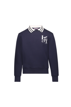 Geisha Sweat rib collar & backprint Navy