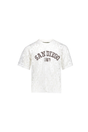 Geisha Top lace San Diego ss Off-White/Brown