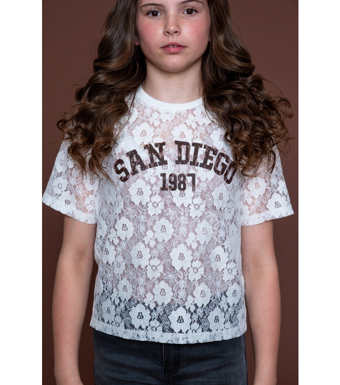 Geisha blouses Off-White/Brown 63626K-26