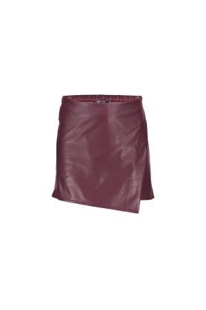 Geisha PU skort burgundy Burgundy