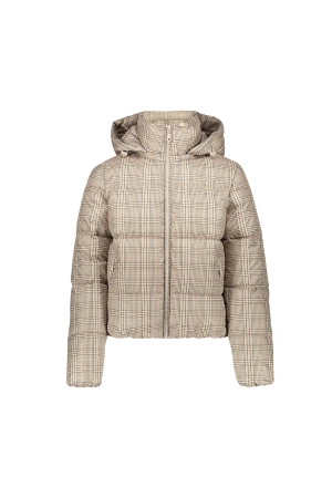 Geisha Jacket check with hood Sand/Grey