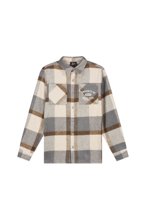 Malelions Junior Overhemd Property Flannel Black/Off-White