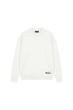 Malelions Junior Sweater Knitted Script Off-White