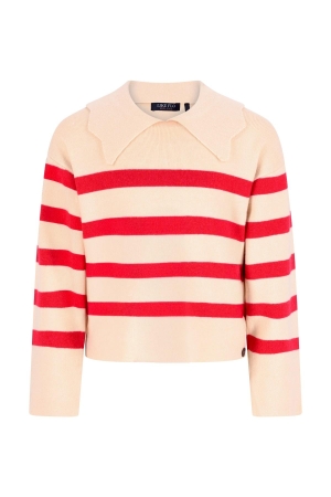 Like Flo Dena trui gebreid met strepen Red stripe