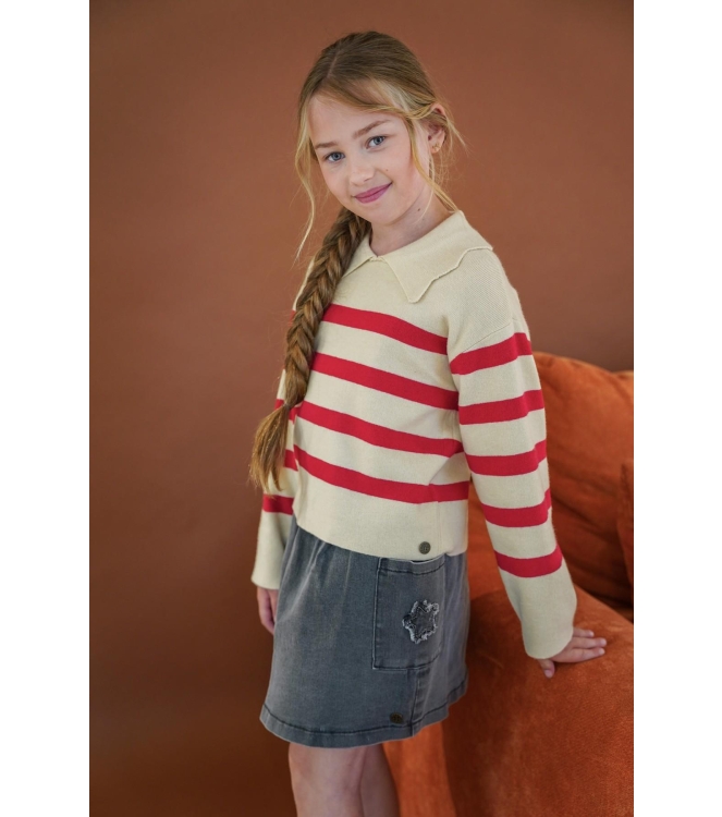 Like Flo truien Red stripe F608-5320