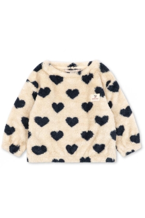 Konges Slojd  Cozy Sweatshirt met hartjes Bon Coeur Eclipse