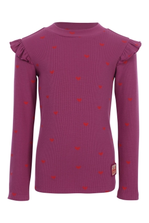 Looxs Little T-shirt Heart rib Violet Heart