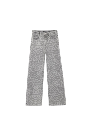 Indian Blue Jeans Spijkerbroek Wide Fit Print Grey Denim