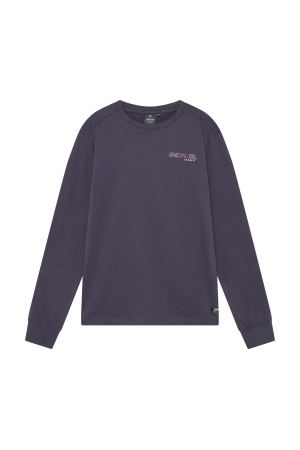 Indian Blue Jeans T-Shirt longsleeve Rugprint Dusty Dark Purple