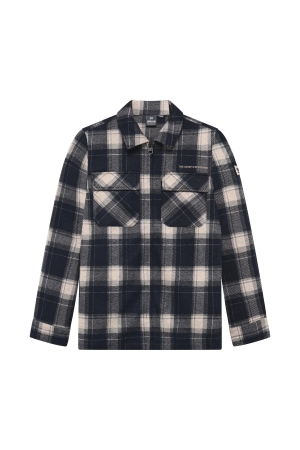 Indian Blue Jeans Geruit Overshirt met rits Antra Ash