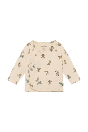 Noppies Overslag t-shirt met print Buttercream