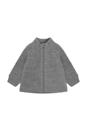 CeLaVi Babyjasje met rits merino wol Quiet Shade