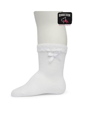 Bonnie Doon Ajour Sock organic cotton White