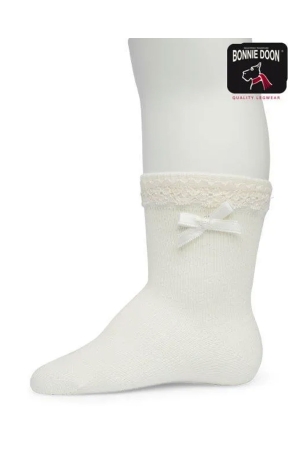 Bonnie Doon Ajour Sock organic cotton Off White