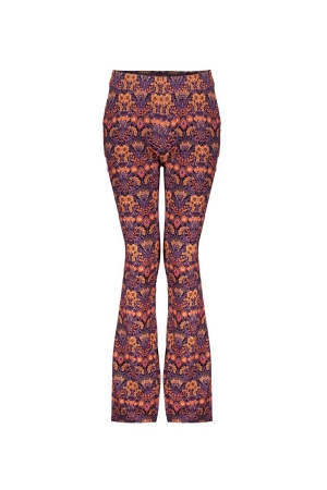 Geisha Pants flared flowerpattern 380 - purple combi