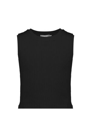 Geisha Top rib cropped Black