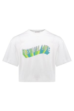Geisha T-shirt festival life Off-White/Aqua/Lime
