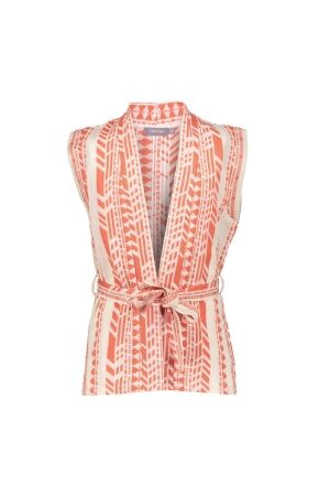Geisha Gilet Orange/Off-White